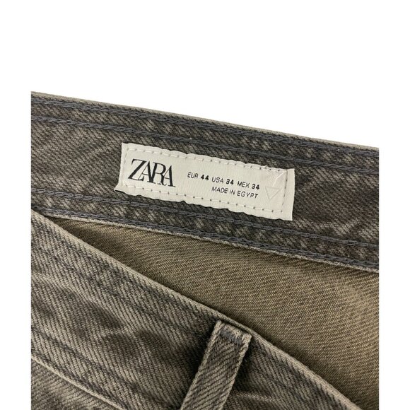 Zara Mens Baggy Jeans EU 44 US 34 Gray Faded Cotton Lyocell Blend 6045/401 NWT - Picture 8 of 16